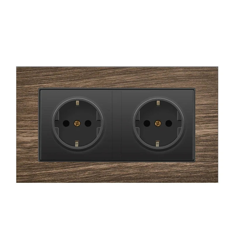 Depoguye blanco 16A toma de corriente estándar de la UE, enchufe de pared de panel de cristal, toma de corriente de 220V Corea 86mm * 86mm