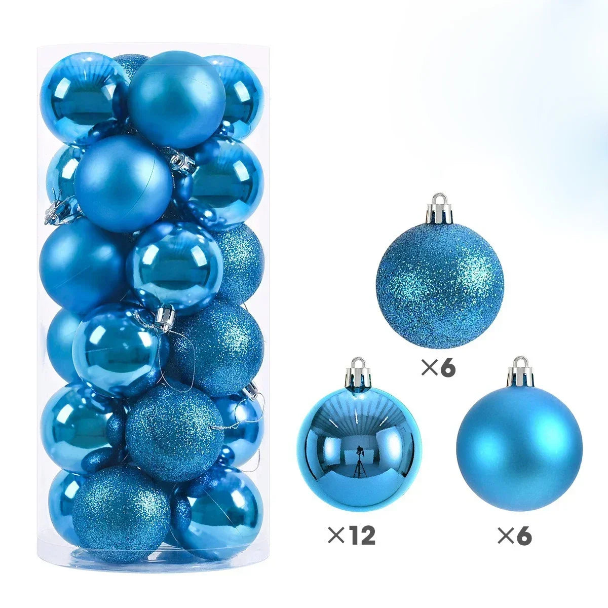 24 Uds. Bolas de Navidad de 3/4/6CM, bola grande, adornos colgantes para árbol de Navidad para decoración de fiesta, accesorios de regalos de Navidad de Año Nuevo 2025