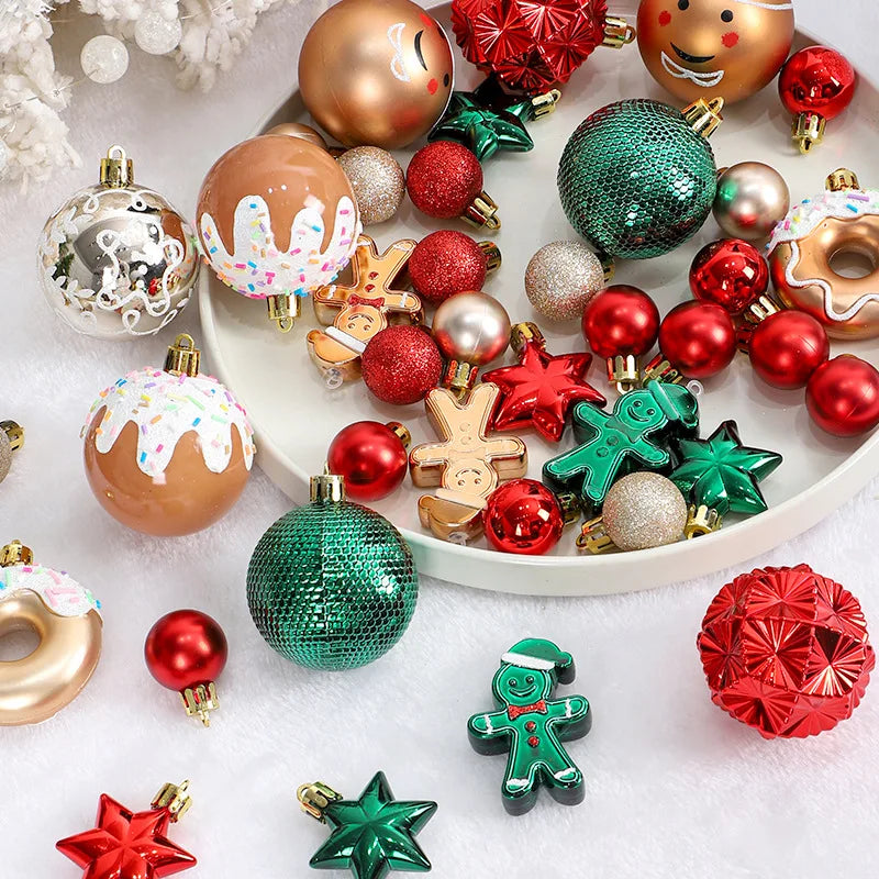 42 Uds. De bolas de Navidad de 6CM, adornos para árbol de Navidad, colgantes para colgar, fiesta en casa, decoración de árbol de Navidad, regalos de Año Nuevo