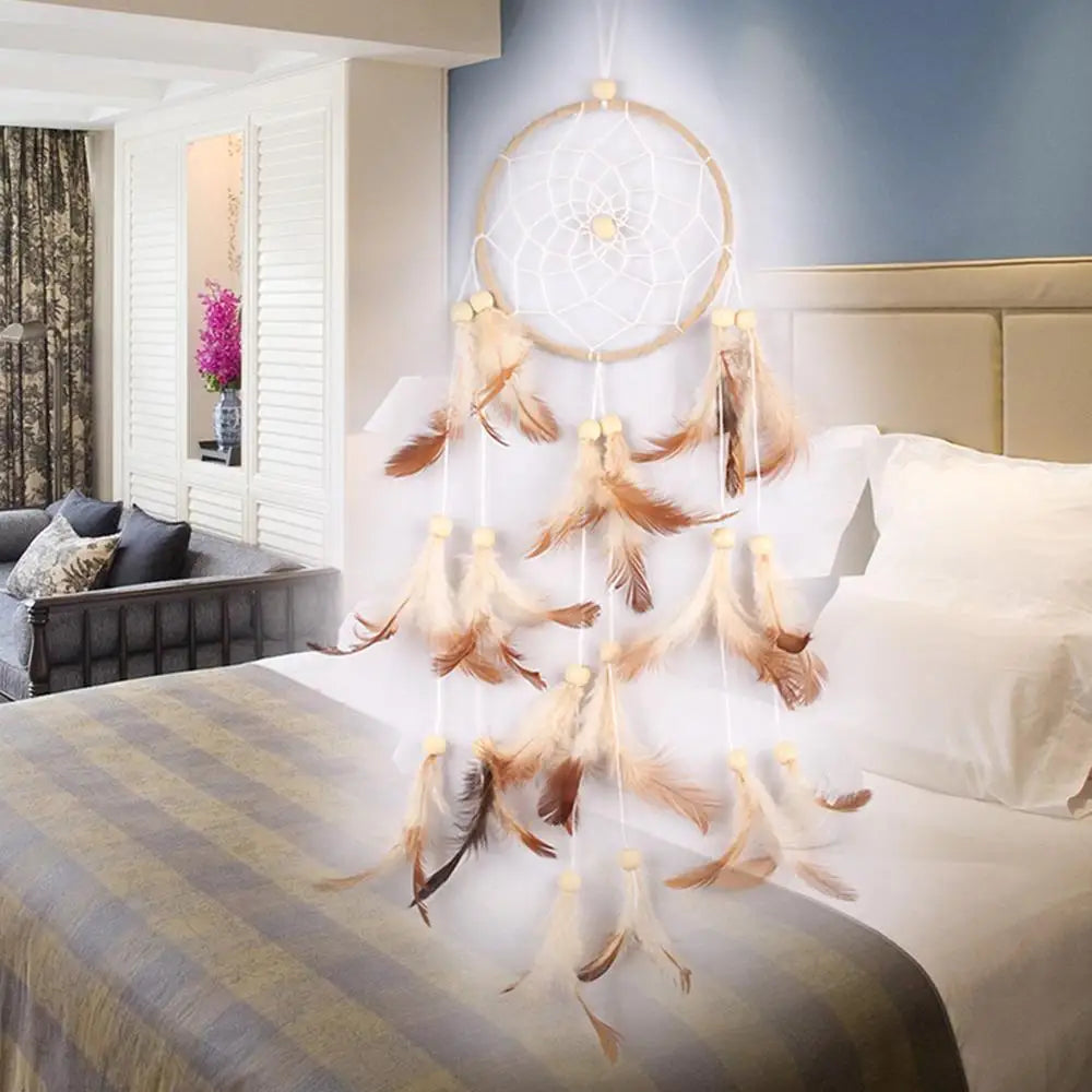 Atrapasueños de plumas púrpuras, atrapasueños hecho a mano, red para colgar en la pared, decoración del hogar, regalo de cumpleaños